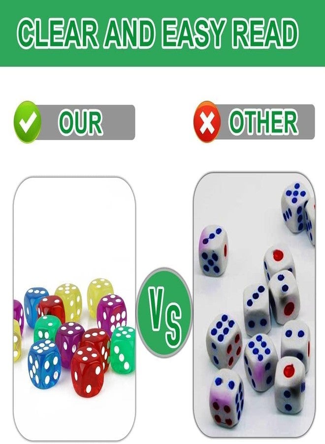 LUCKYMORDEN مجموعة نرد لودو متعددة الألوان من لاكي موردن لألعاب الطاولة الكلاسيكية - نرد نابض بالحياة ومتين لمتعة العائلة (عبوة شفافة متعددة الألوان من 9 قطع) - Image 4
